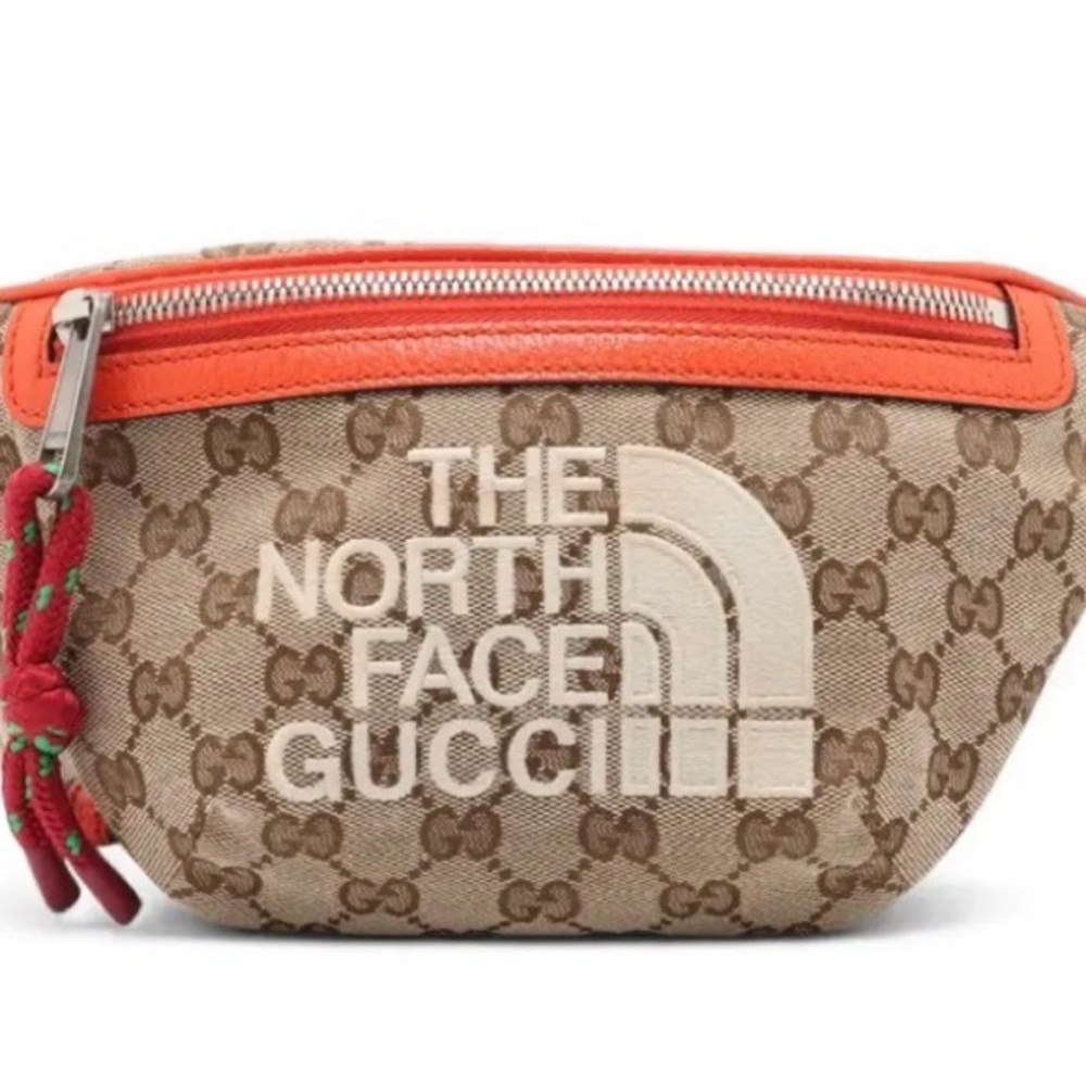 The North Face Gucci Beige and Orange Belt Bag